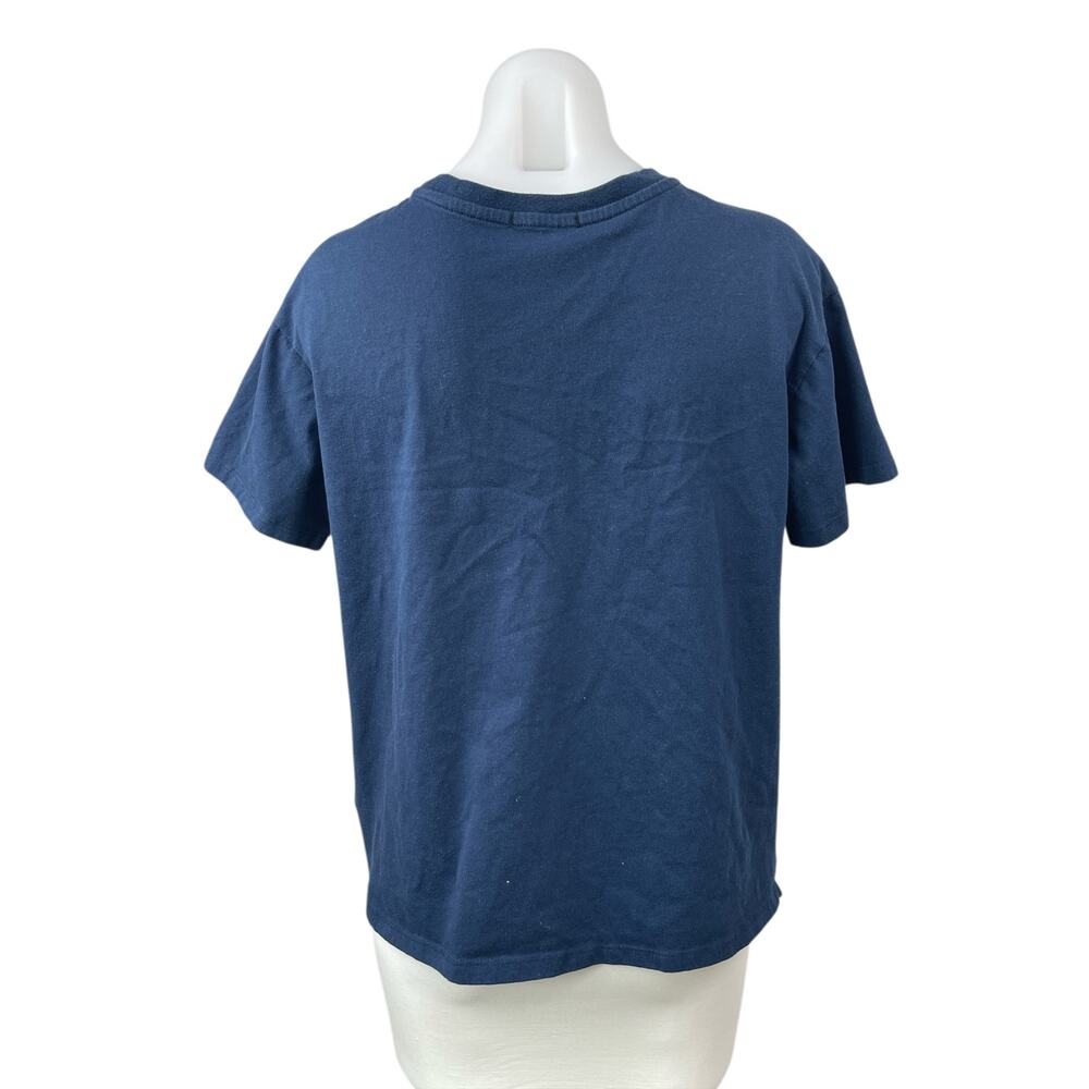 Alberto Makali Women's Blue Tiger Print Short Sleeve Crew T Shirt Tee Top Size S - Picture 2 of 4